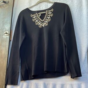 Chico’s Apparel Morocco Pullover Long Sleeve Black; NWT; M/8